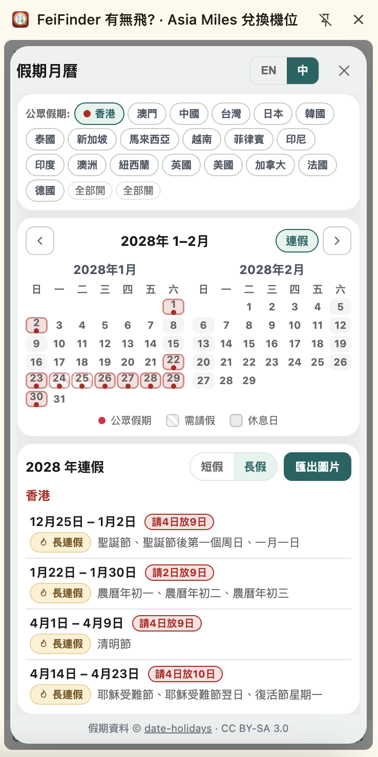 真實假期月曆及請假攻略